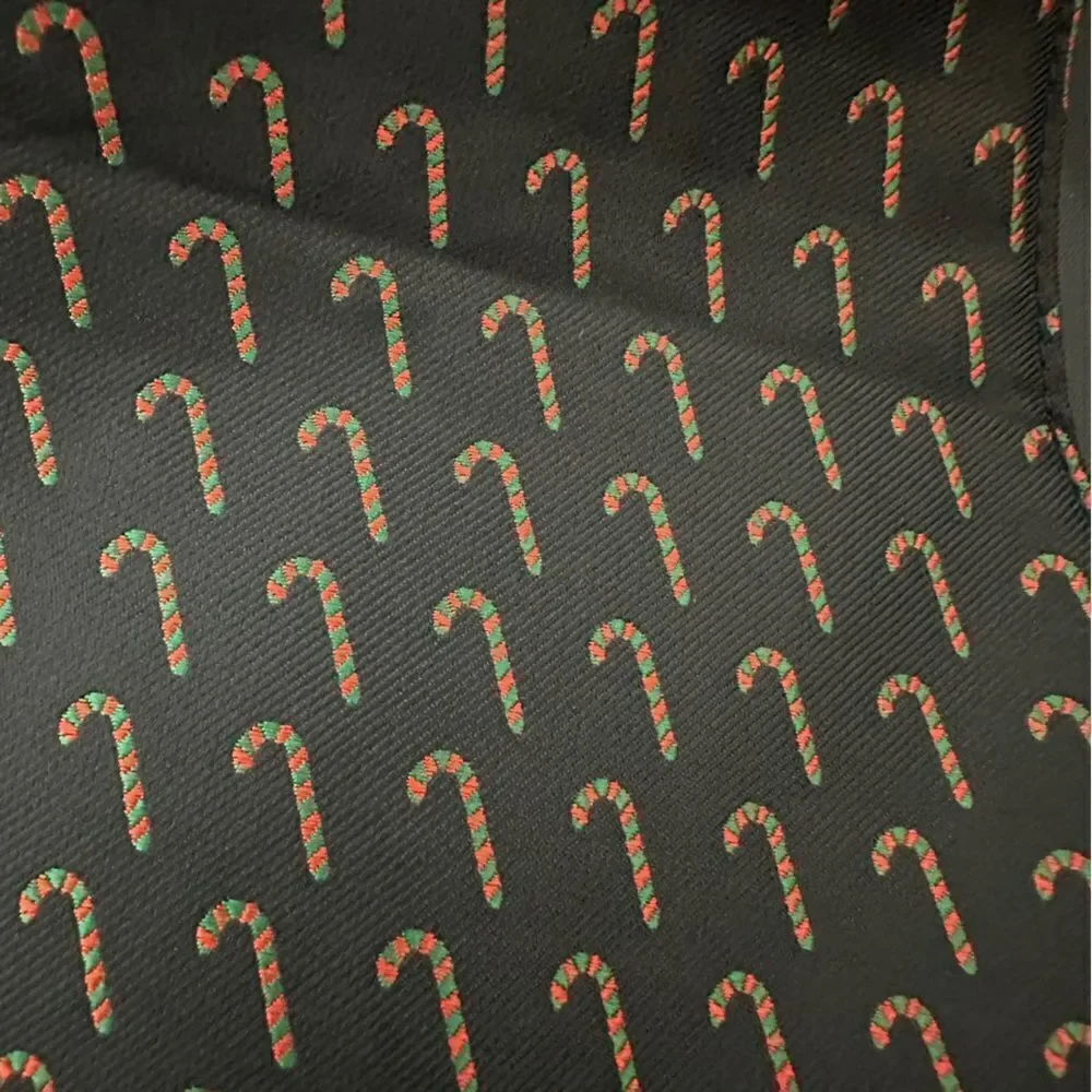 Novel-ties By Roffe Black Suit Vest Holiday Candycanes Christmas. Size L/XL